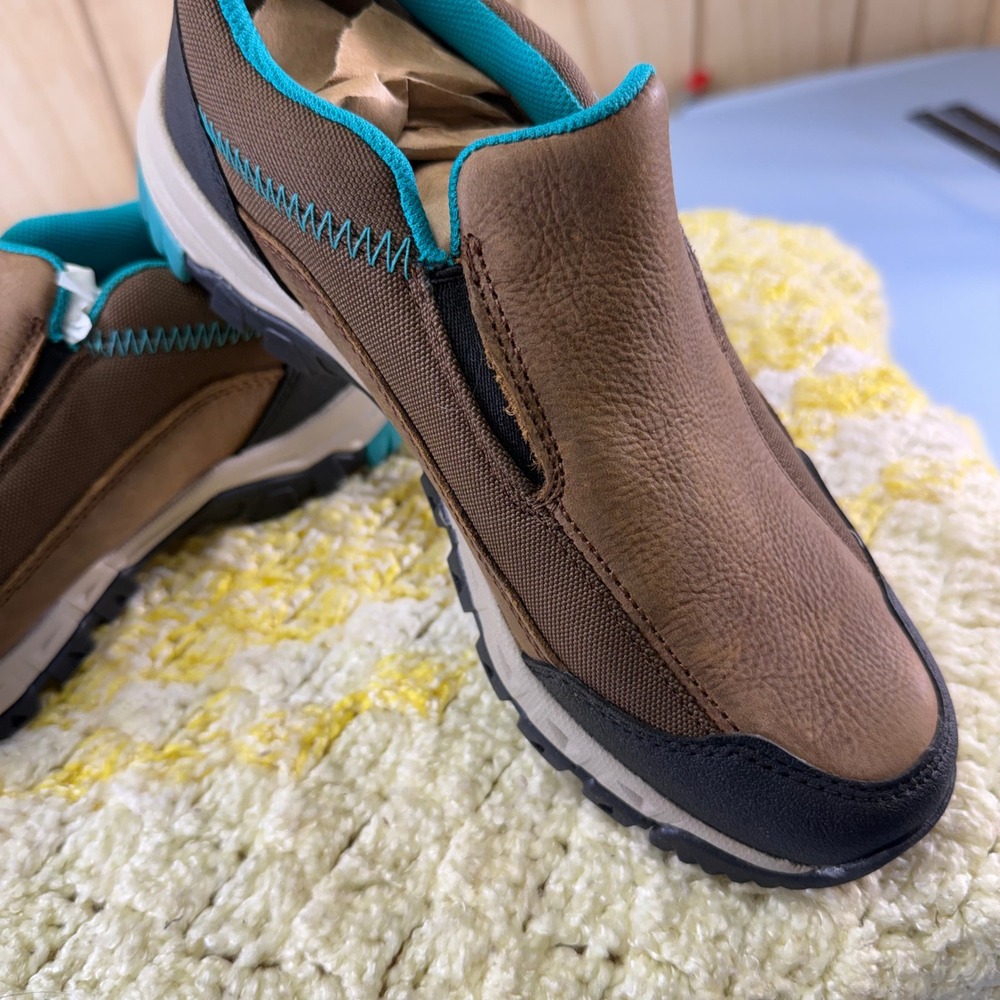 Ariat Skyline Slip-On Womens 7.5 Taupe Leather Hiking Walking Shoes 10020042 NEW - Picture 2 of 16